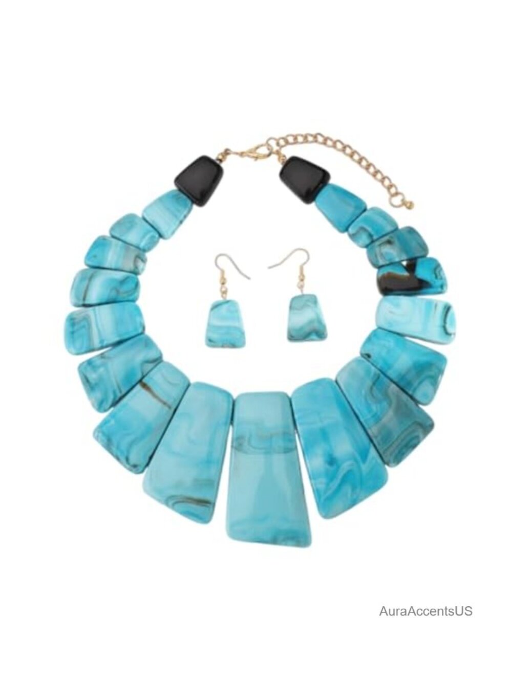 Vintage Geometric Boho Jewelry Set Statement Earrings Pendant Necklace Women